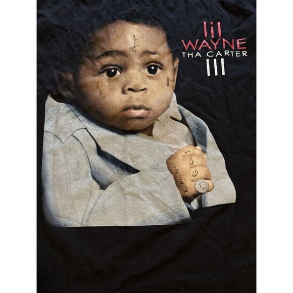 Lil Wayne Tha Carter III 3‎ Album Cover Tee Shirt Black Mens Small Streetwear - Picture 5 of 8